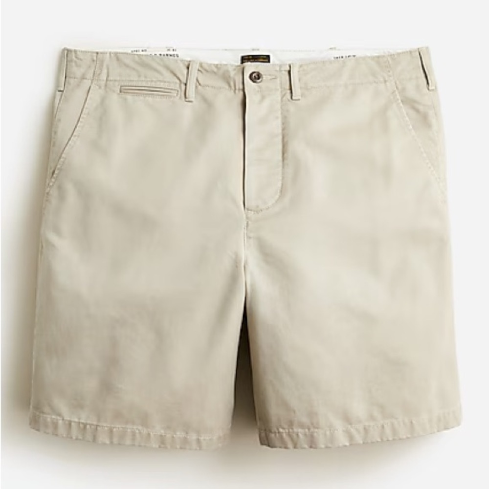 J. Crew / Wallace & Barnes 8" officer chino short in Khaki